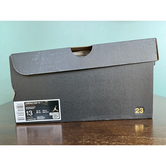 Jordan 1 Mid Alpha Menace White/Black Football Cleats Men's Size 13 FJ6805-100 - Picture 10 of 10